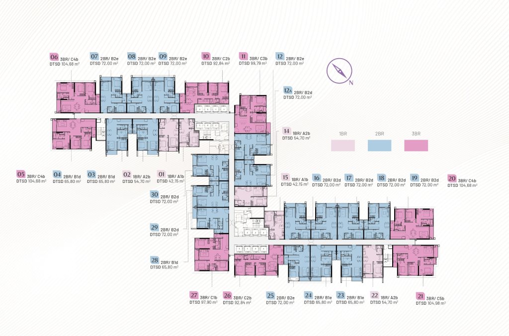 Mặt bằng căn hộ tầng điển hình ambience gamuda hải phòng
